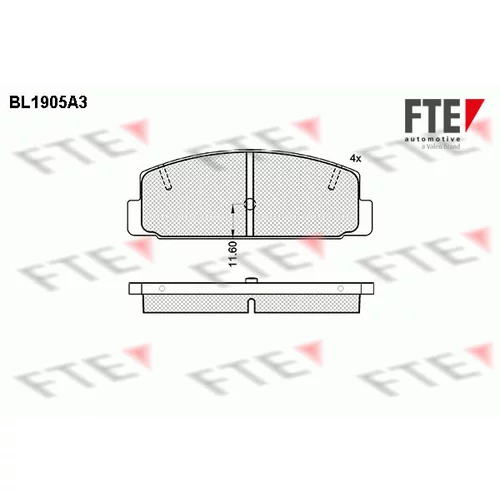 Sada brzdových platničiek kotúčovej brzdy FTE 9010494