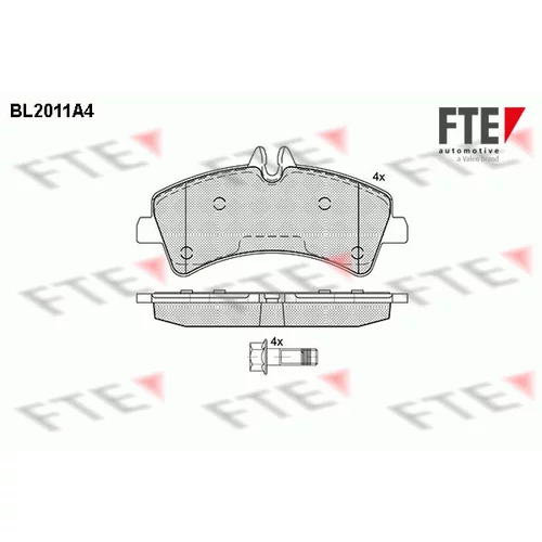 Sada brzdových platničiek kotúčovej brzdy FTE 9010598