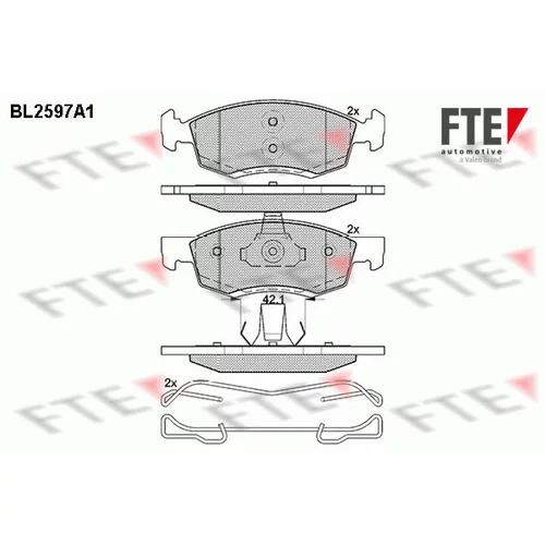 Sada brzdových platničiek kotúčovej brzdy FTE 9010848