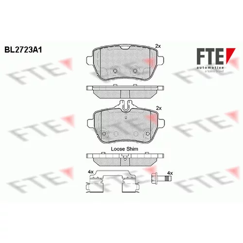 Sada brzdových platničiek kotúčovej brzdy FTE 9010948
