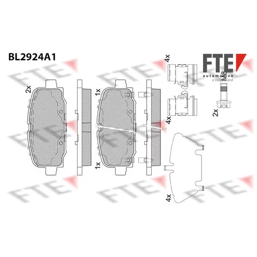 Sada brzdových platničiek kotúčovej brzdy FTE 9011167