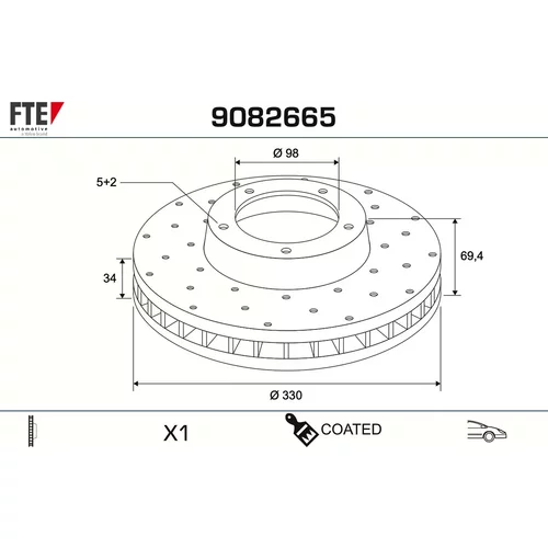 Brzdový kotúč FTE 9082665