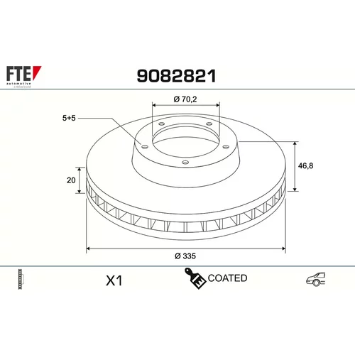 Brzdový kotúč FTE 9082821
