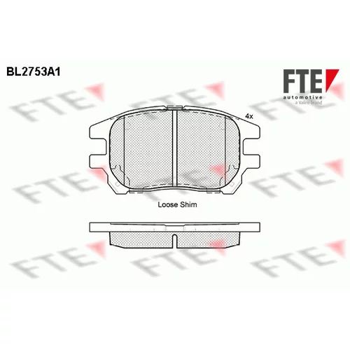 Sada brzdových platničiek kotúčovej brzdy FTE BL2753A1