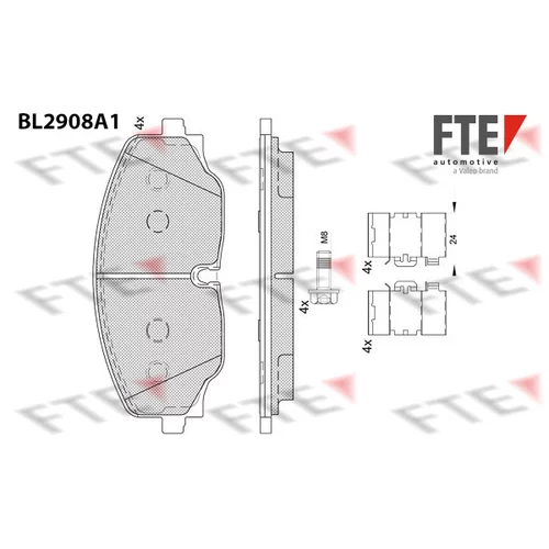 Sada brzdových platničiek kotúčovej brzdy FTE BL2908A1