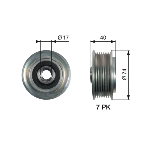 Voľnobežka alternátora GATES OAP7159