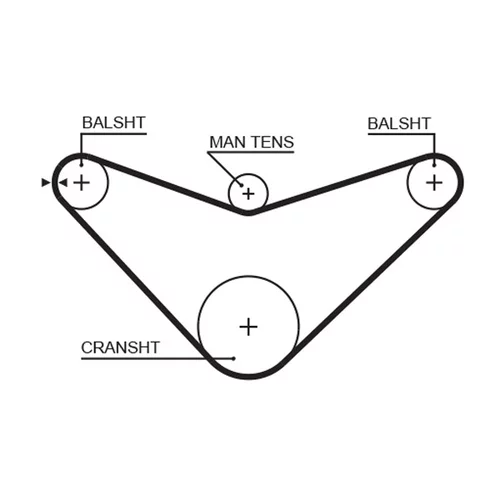 Sada ozubeného remeňa K015480XS /GATES/ - obr. 2