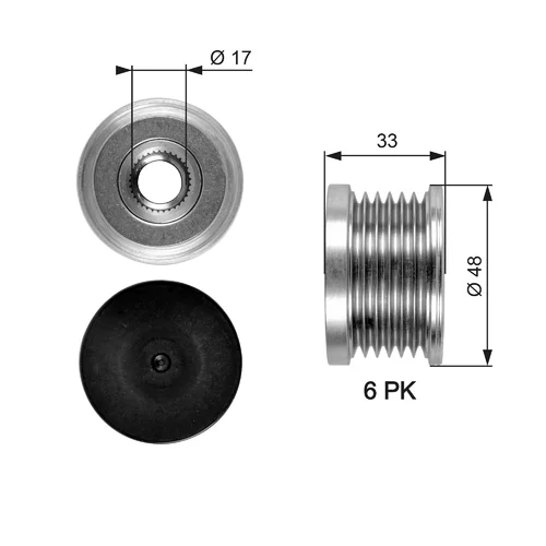Voľnobežka alternátora GATES OAP7054