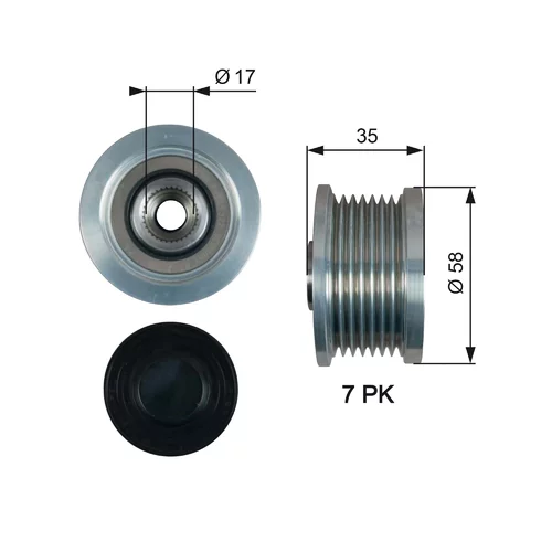 Voľnobežka alternátora GATES OAP7183