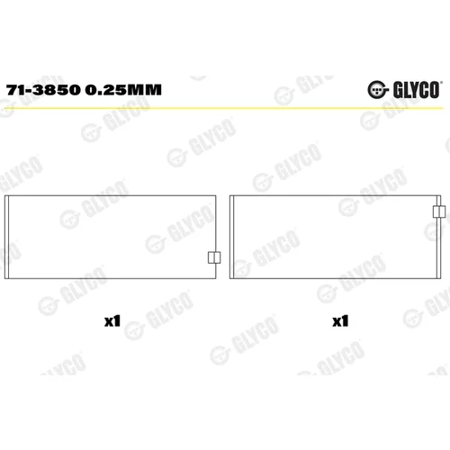 Ojničné ložisko GLYCO 71-3850 0.25mm