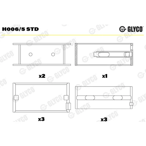 Ložisko kľukového hriadeľa GLYCO H006/5 STD
