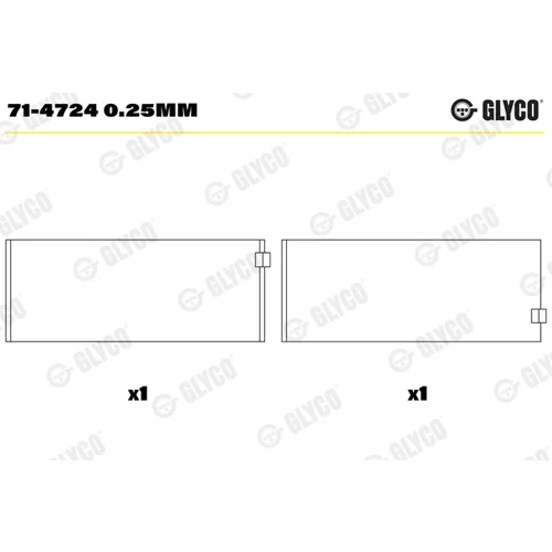 Ojničné ložisko 71-4724 0.25MM /GLYCO/ - obr. 1