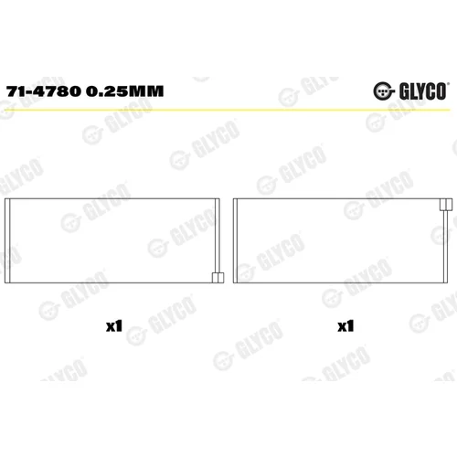 Panva ojni?ného ložiska 71-4780 0.25MM /GLYCO/ - obr. 1