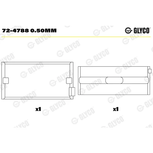 Ložisko kľukového hriadeľa 72-4788 0.50mm /GLYCO/ - obr. 1