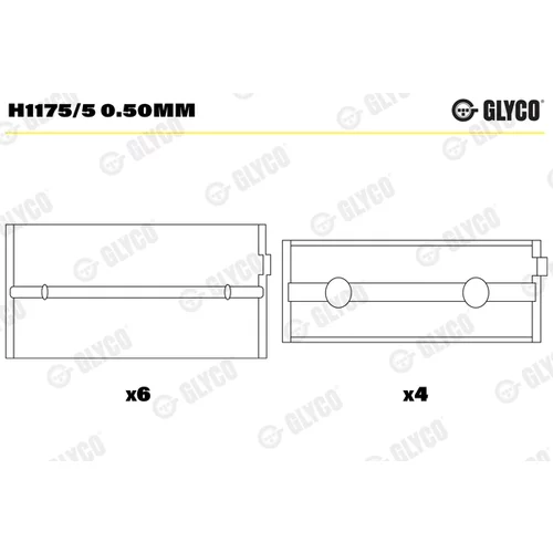 Miska ložiska k?ukového hriade?a GLYCO H1175/5 0.50mm