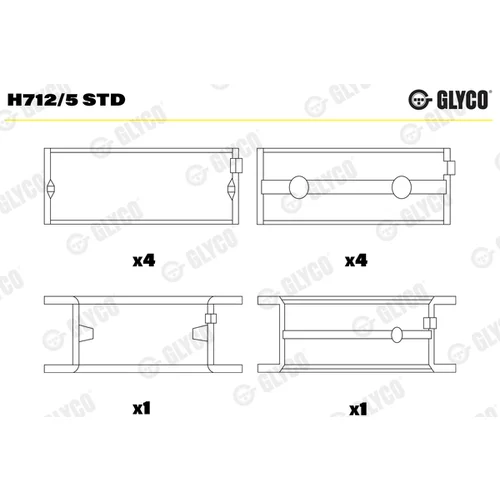 Ložisko kľukového hriadeľa GLYCO H712/5 STD