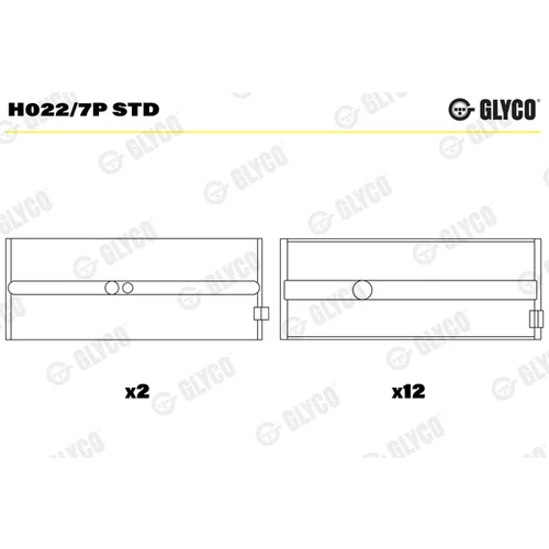 Ložisko kľukového hriadeľa GLYCO H022/7P STD