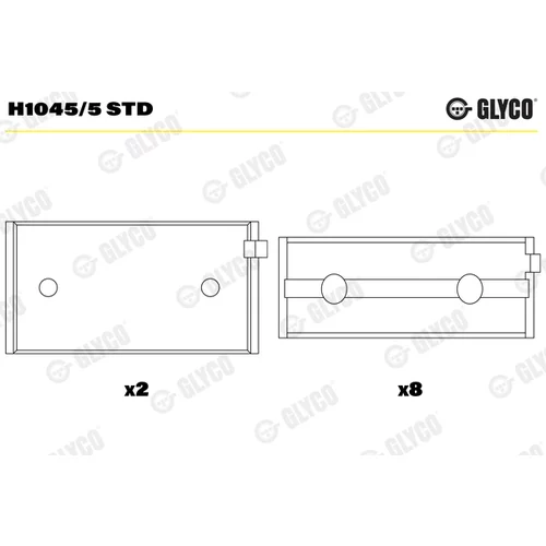 Ložisko kľukového hriadeľa GLYCO H1045/5 STD
