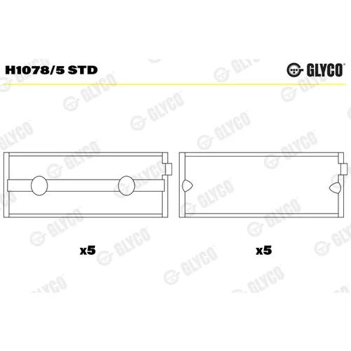 Miska ložiska kľukového hriadeľa GLYCO H1078/5 STD