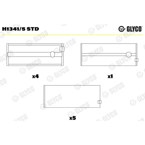 Ložisko kľukového hriadeľa GLYCO H1341/5 STD