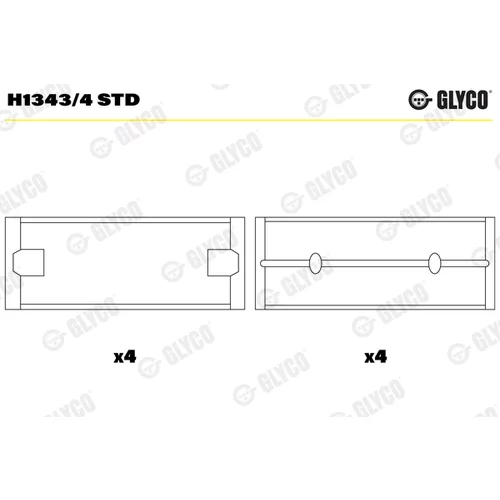 Miska ložiska kľukového hriadeľa GLYCO H1343/4 STD