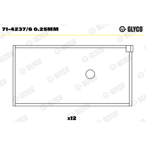 Panva ojničného ložiska GLYCO 71-4237/6 0.25mm