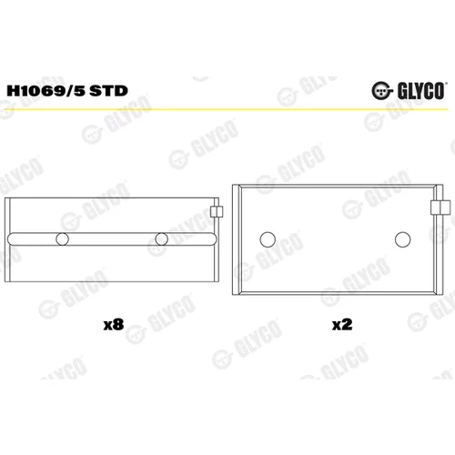 Ložisko kľukového hriadeľa GLYCO H1069/5 STD