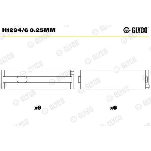 Ložisko kľukového hriadeľa GLYCO H1294/6 0.25mm