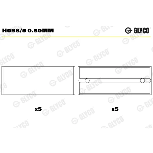 Ložisko kľukového hriadeľa GLYCO H098/5 0.50mm