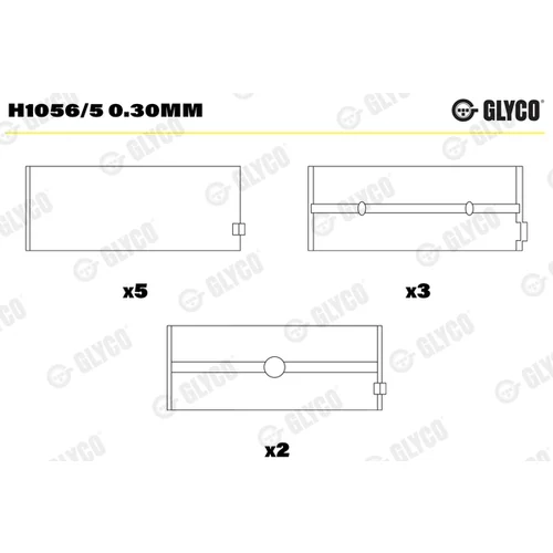 Miska ložiska kľukového hriadeľa GLYCO H1056/5 0.30mm