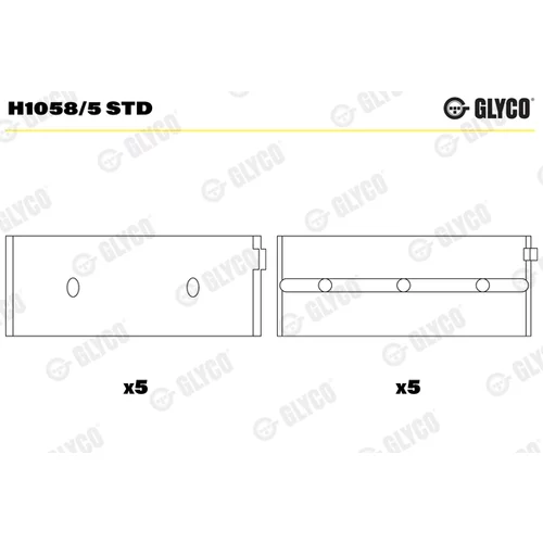 Ložisko kľukového hriadeľa GLYCO H1058/5 STD