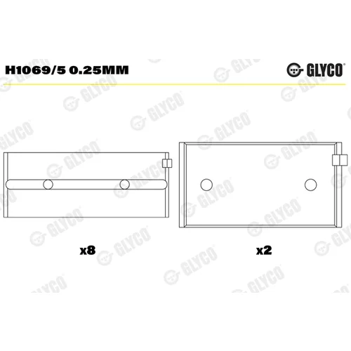 Ložisko kľukového hriadeľa GLYCO H1069/5 0.25mm