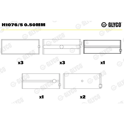 Miska ložiska kľukového hriadeľa GLYCO H1076/5 0.50mm