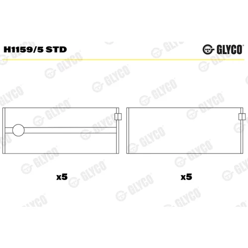 Miska ložiska kľukového hriadeľa GLYCO H1159/5 STD