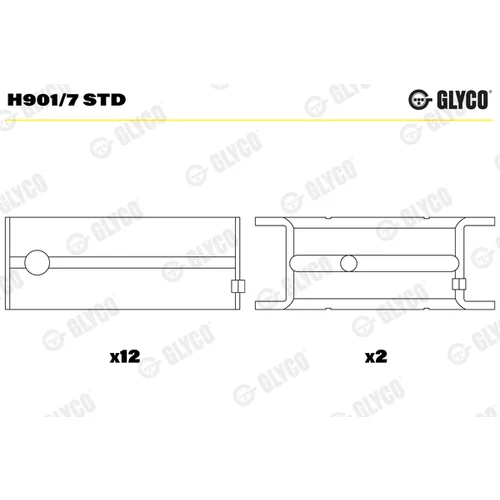 Ložisko kľukového hriadeľa GLYCO H901/7 STD