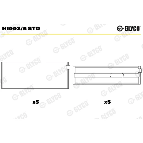 Ložisko kľukového hriadeľa H1002/5 STD /GLYCO/