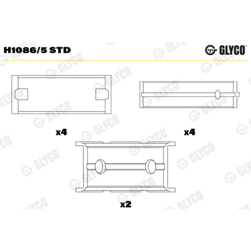 Ložisko kľukového hriadeľa GLYCO H1086/5 STD