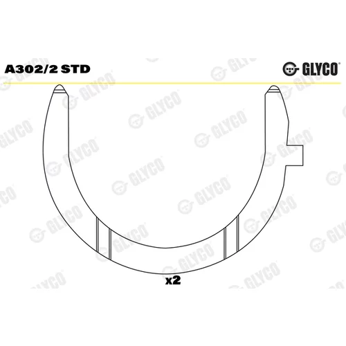 Vymedzovacia podložka pre kľukový hriadeľ GLYCO A302/2 STD