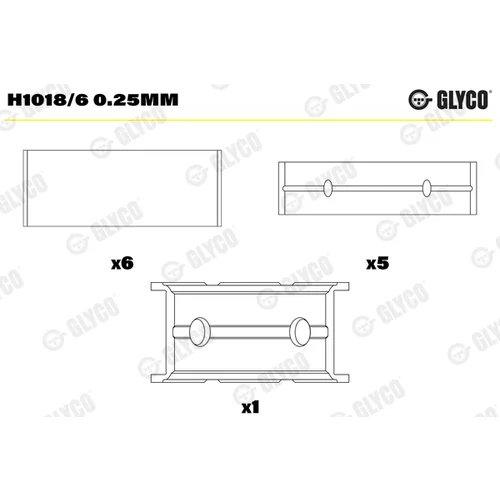 Ložisko kľukového hriadeľa H1018/6 0.25MM /GLYCO/