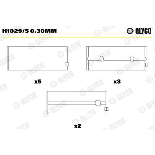 Ložisko kľukového hriadeľa GLYCO H1029/5 0.30mm