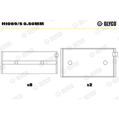 Ložisko kľukového hriadeľa GLYCO H1069/5 0.50mm