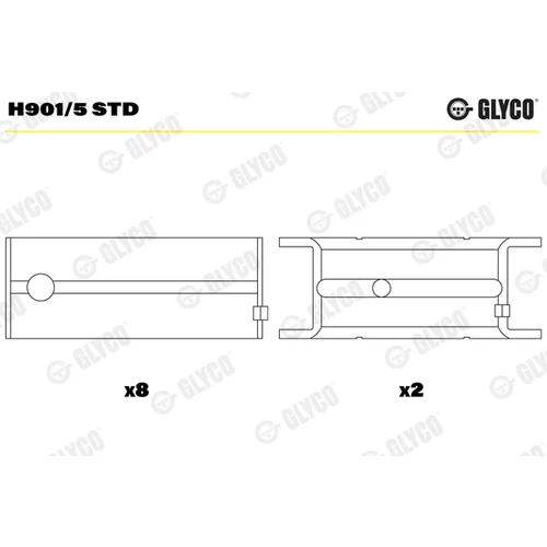 Ložisko kľukového hriadeľa GLYCO H901/5 STD