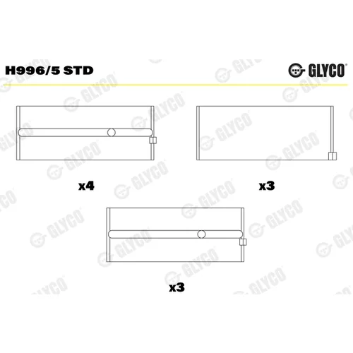 Miska ložiska k?ukového hriade?a GLYCO H996/5 STD