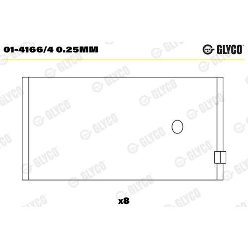 Panva ojničného ložiska GLYCO 01-4166/4 0.25mm