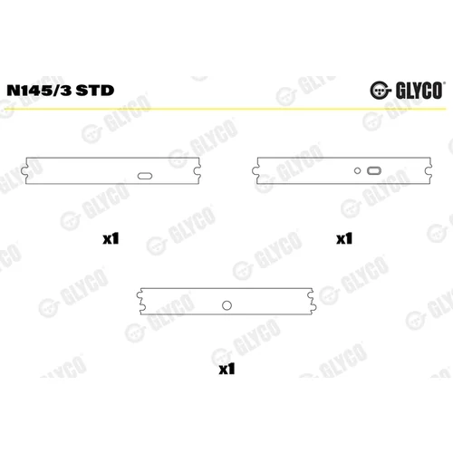 Ložisko vačkového hriadeľa GLYCO N145/3 STD