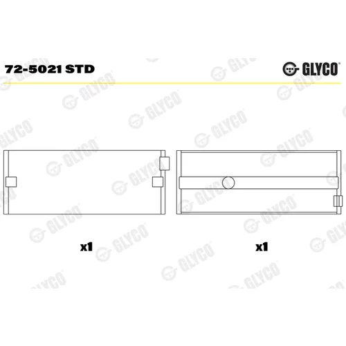 Ložisko kľukového hriadeľa 72-5021 STD /GLYCO/ - obr. 1