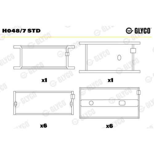 Ložisko kľukového hriadeľa GLYCO H048/7 STD