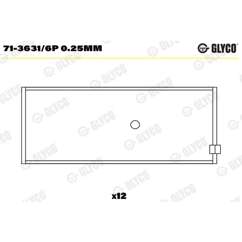 Ojničné ložisko GLYCO 71-3631/6P 0.25mm