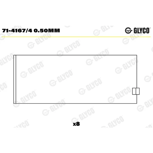 Panva ojničného ložiska GLYCO 71-4167/4 0.50mm