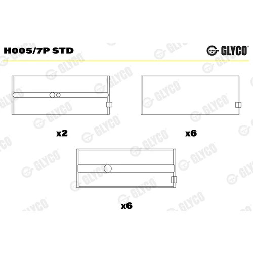 Ložisko kľukového hriadeľa H005/7P STD /GLYCO/ - obr. 1